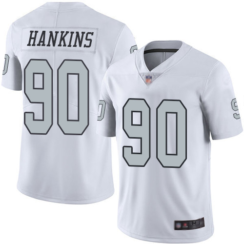 Las Vegas Raiders #90 Johnathan Hankins White Men's Stitched Limited Rush Jersey Men's