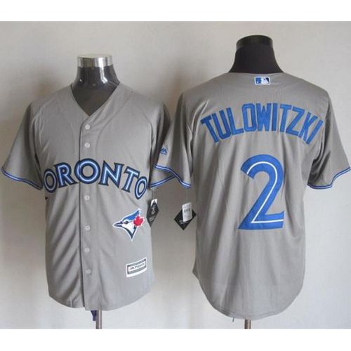 Toronto Blue Jays #2 Troy Tulowitzki Grey New Cool Base Stitched Jersey Men's