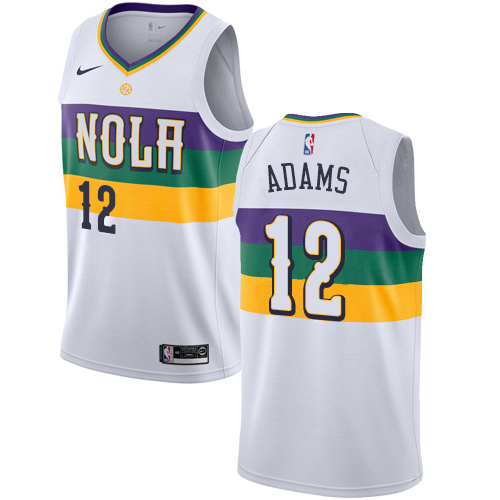 New Orleans Pelicans #12 Steven Adams White Womens Swingman City Edition 2018/19 Jersey Womens