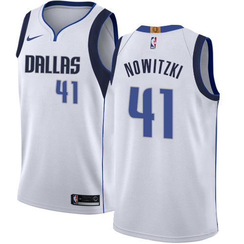 Dallas Mavericks #41 Dirk Nowitzki White Womens Swingman Association Edition Jersey Womens