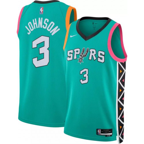 San Antonio San Antonio Spurs #3 Keldon Johnson Green 2022-23 Swingman Jersey - City Edition Mens