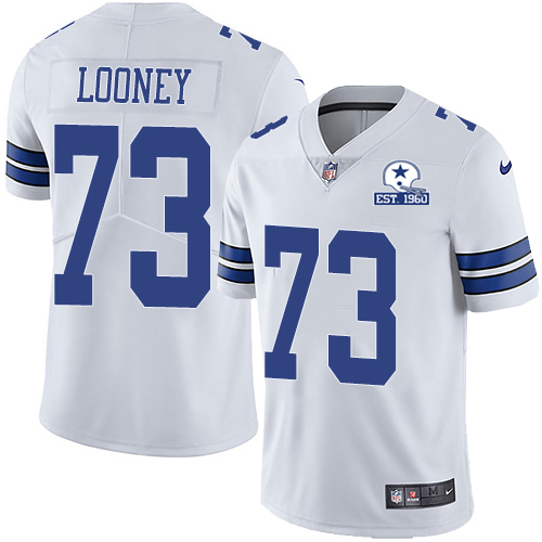 Dallas Cowboys #73 Joe Looney White Men's Stitched With Established In 1960 Patch Vapor Untouchable Limited Jersey Men's