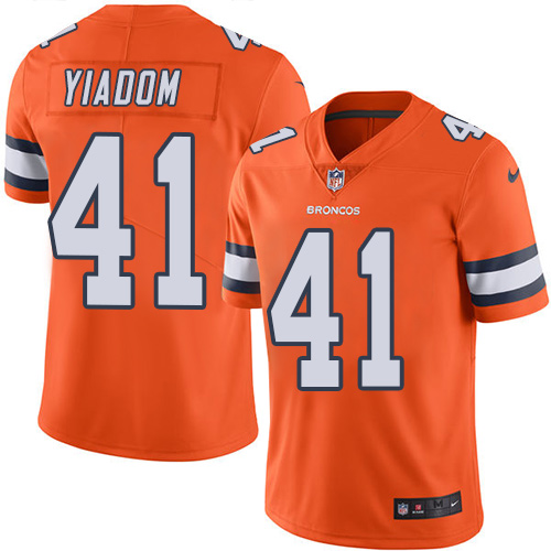 Denver Broncos #41 Isaac Yiadom Orange Men's Stitched Limited Rush Jersey Men's