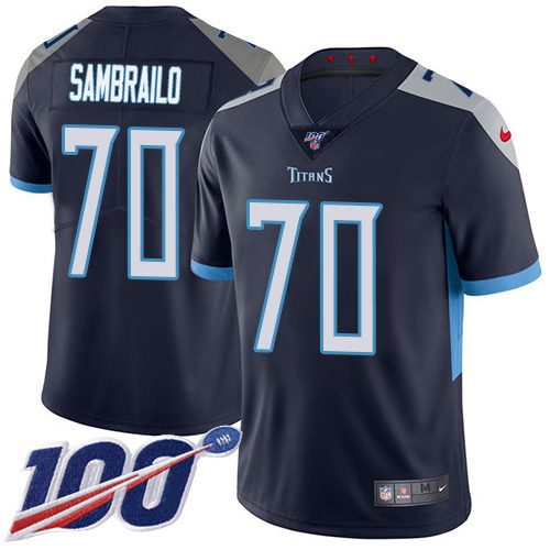 Tennessee Titans #70 Ty Sambrailo Navy Blue Team Color Men's Stitched 100th Season Vapor Untouchable Limited Jersey Men's