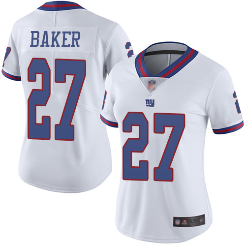 New York Giants #27 Deandre Baker White Women's Stitched Limited Rush Jersey Womens