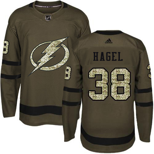 Adidas Tampa Bay Lightning #38 Brandon Hagel Green Salute to Service Stitched Jersey Men's