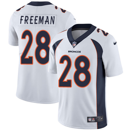 Denver Broncos #28 Royce Freeman White Men's Stitched Vapor Untouchable Limited Jersey Men's