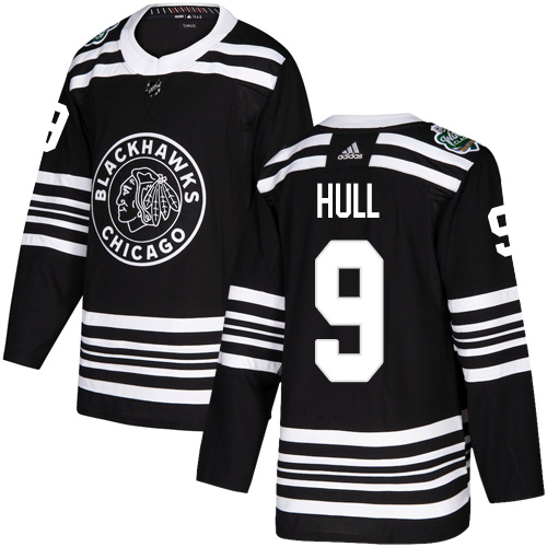 Adidas Chicago Blackhawks #9 Bobby Hull Black Authentic 2019 Winter Classic Stitched Youth Jersey Youth