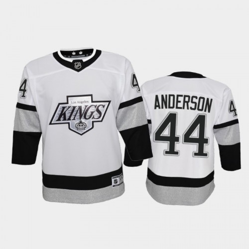 Adidas Los Angeles Kings #44 Mikey Anderson Youth 2021-22 Alternate Game Jersey - White Youth