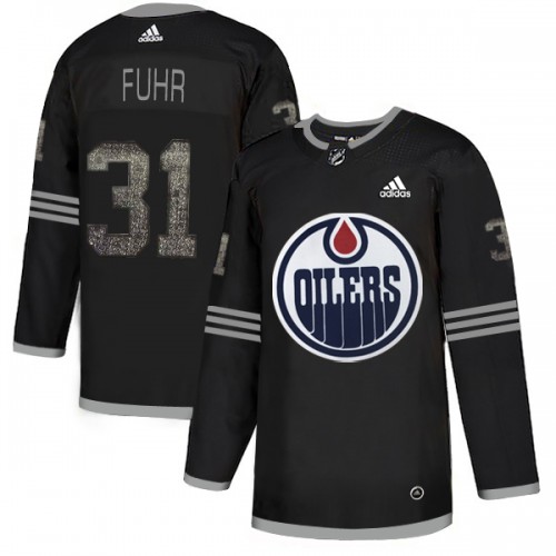 Adidas Edmonton Oilers #31 Grant Fuhr Black Authentic Classic Stitched Jersey Men's