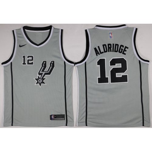 San Antonio Spurs #12 LaMarcus Aldridge Silver Statement Edition Swingman Jersey Mens
