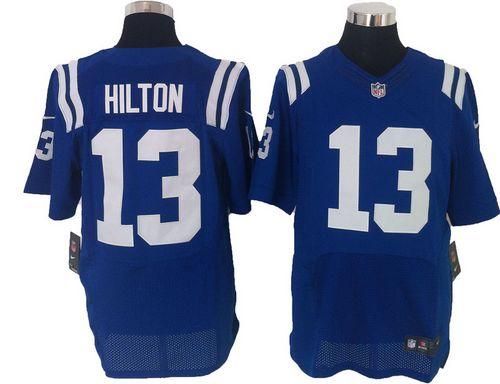 Colts #13 T.Y. Hilton Royal Blue Team Color Men's Stitched Elite Jersey
