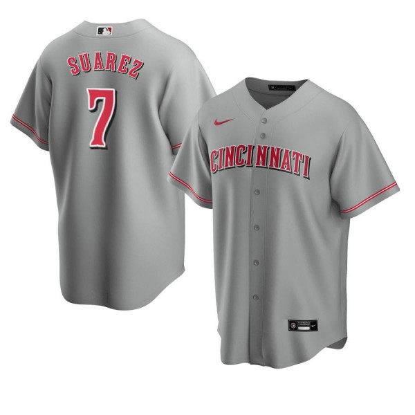 Cincinnati Reds 7 Replica 2020 Road Gray Eugenio Suarez Jersey