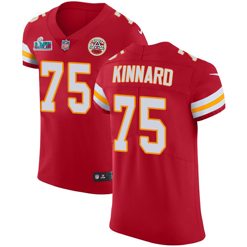 Chiefs #75 Darian Kinnard Red Team Color Super Bowl LVII Patch Men's Stitched Vapor Untouchable Elite Jersey
