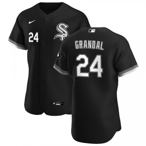Chicago Chicago White Sox #24 Yasmani Grandal Men's Black Alternate 2020 Authentic Player Jersey Men's