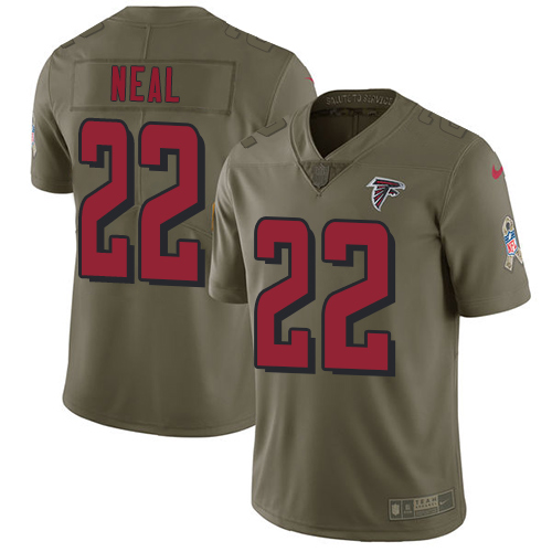 Atlanta Falcons #22 Keanu Neal Olive Men's Stitched Limited 2017 Salute To Service Jersey Men's