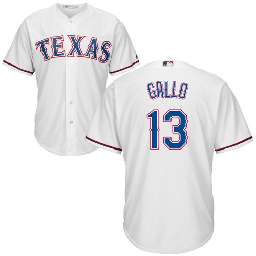 Texas Rangers #13 Joey Gallo White Cool Base Stitched Youth Jersey Youth