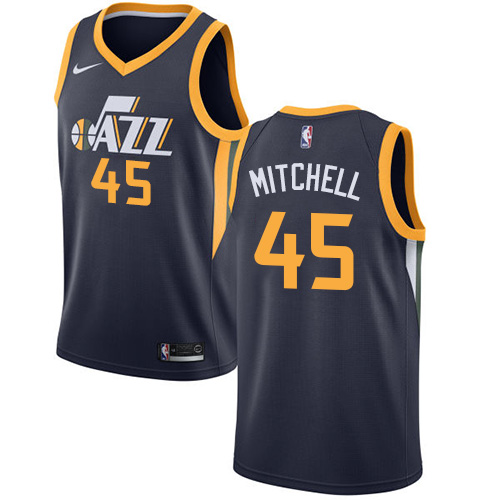 Utah Jazz #45 Donovan Mitchell Navy Swingman Icon Edition Jersey Mens