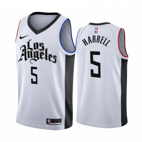 Los Angeles Clippers #5 Montrezl Harrell 2019-20 White Los Angeles City Edition Jersey Mens