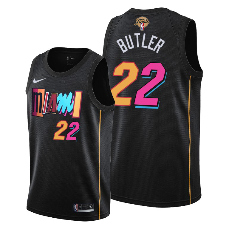 Heat #22 Jimmy Butler 2023 Finals Patch City Edition Black Jersey
