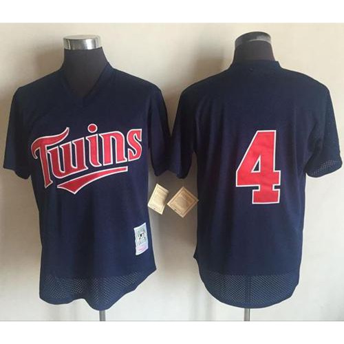 Mitchell And Ness 1996 Minnesota Twins #4 Paul Molitor Navy Blue Stitched Jersey Men's