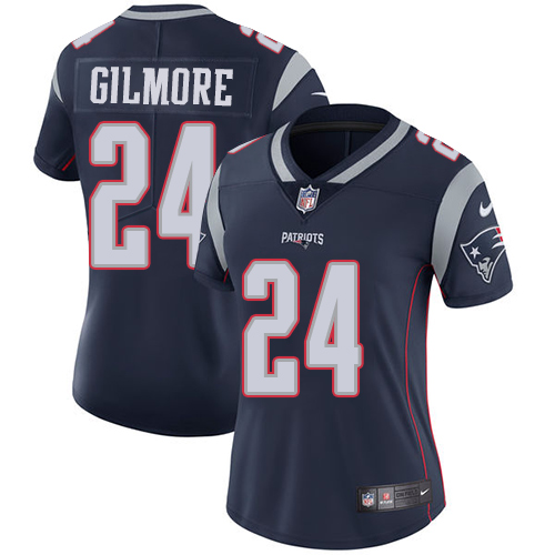 New England Patriots #24 Stephon Gilmore Navy Blue Team Color Women's Stitched Vapor Untouchable Limited Jersey Womens