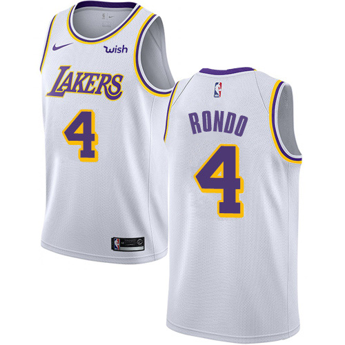 Los Angeles Lakers #4 Rajon Rondo White Womens Swingman Association Edition Jersey Womens