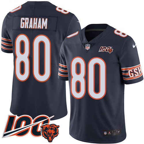 Chicago Bears #80 Jimmy Graham Navy Blue Team Color Youth Stitched 100th Season Vapor Untouchable Limited Jersey Youth