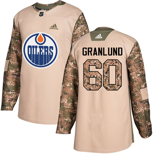 Adidas Edmonton Oilers #60 Markus Granlund Camo Authentic 2017 Veterans Day Stitched Jersey Men's