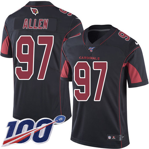 Arizona Cardinals #97 Zach Allen Black Men's Stitched Limited Rush 100th Season Jersey Men's
