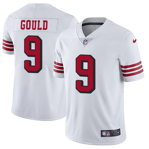 San Francisco 49ers #9 Robbie Gould White Rush Men's Stitched Vapor Untouchable Limited Jersey Men's