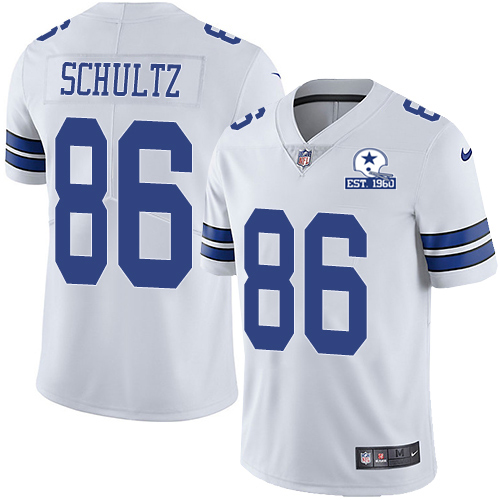 Dallas Cowboys #86 Dalton Schultz White Men's Stitched With Established In 1960 Patch Vapor Untouchable Limited Jersey Men's