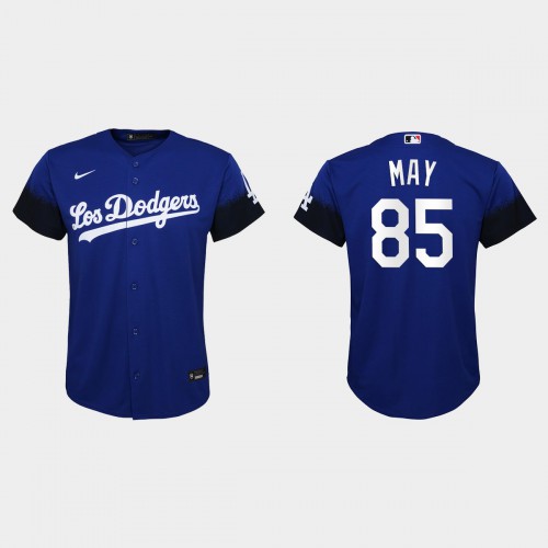 Los Angeles Los Angeles Dodgers #85 Dustin May Youth 2021 City Connect Jersey Royal Youth