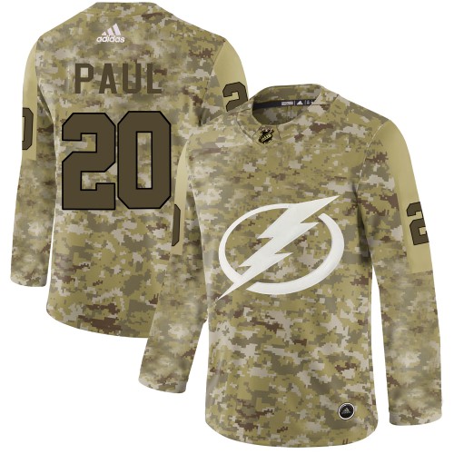 Adidas Tampa Bay Lightning #20 Nicholas Paul Camo Authentic Stitched Jersey Men's