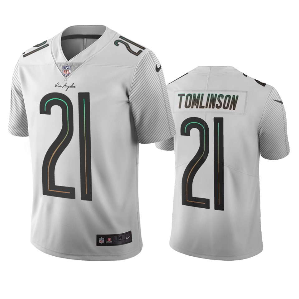 Los Angeles Chargers #21 Ladainian Tomlinson White Vapor Limited City Edition Jersey