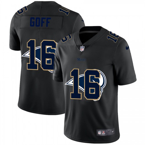 Los Angeles Los Angeles Rams #16 Jared Goff Men's Team Logo Dual Overlap Limited Jersey Black Men's