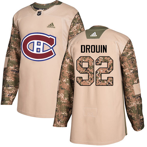 Adidas Montreal Canadiens #92 Jonathan Drouin Camo Authentic 2017 Veterans Day Stitched Jersey Men's