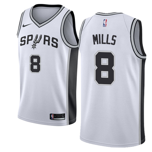 San Antonio Spurs #8 Patty Mills White Swingman Association Edition Jersey Mens