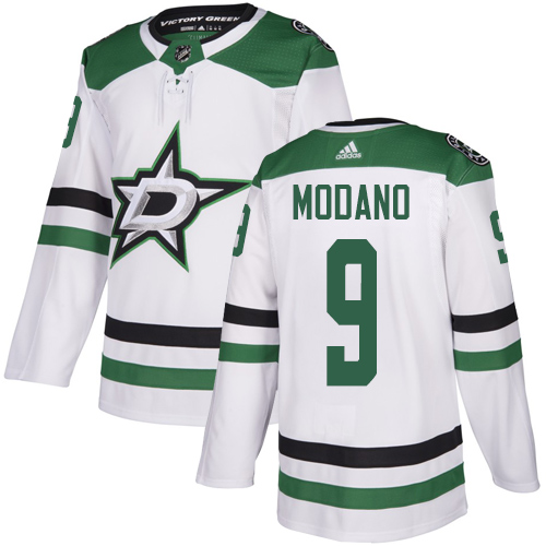 Adidas Dallas Stars #9 Mike Modano White Road Authentic Youth Stitched Jersey Youth