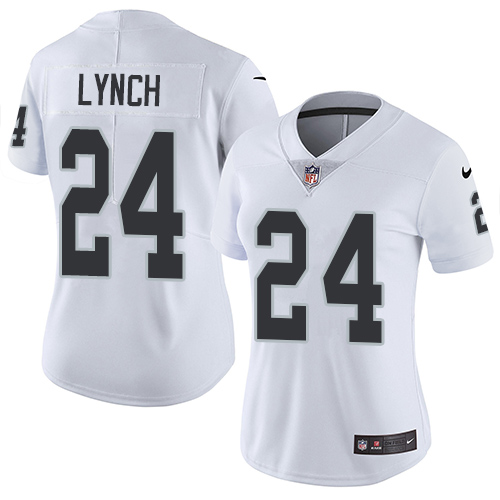 Las Vegas Raiders #24 Marshawn Lynch White Women's Stitched Vapor Untouchable Limited Jersey Womens