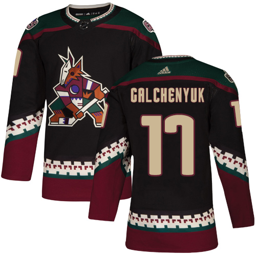 Adidas Arizona Coyotes #17 Alex Galchenyuk Black Alternate Authentic Stitched Jersey Men's