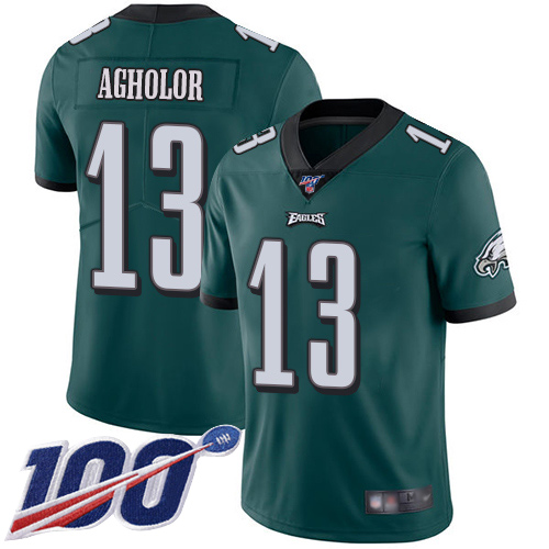 Philadelphia Eagles #13 Nelson Agholor Midnight Green Team Color Men's Stitched 100th Season Vapor Limited Jersey Men's