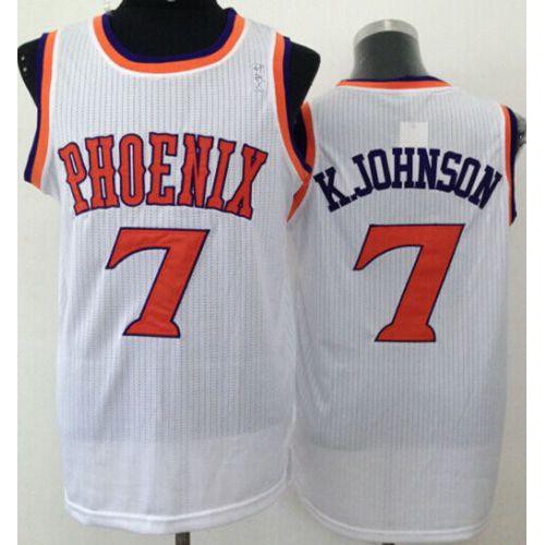 Phoenix Suns #7 Kevin Johnson White New Throwback Stitched Jersey Mens
