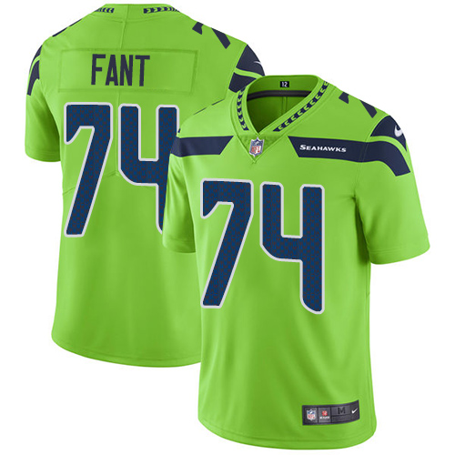 Seattle Seahawks #74 George Fant Green Men's Stitched Limited Rush Jersey Men's