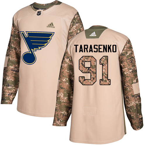 Adidas St. Louis Blues #91 Vladimir Tarasenko Camo Authentic 2017 Veterans Day Stitched Youth Jersey Youth