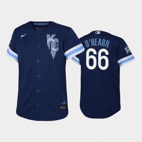 Kansas City Kansas City Royals #66 Ryan O'Hearn Youth Replica 2022 City Connect Navy Jersey Youth