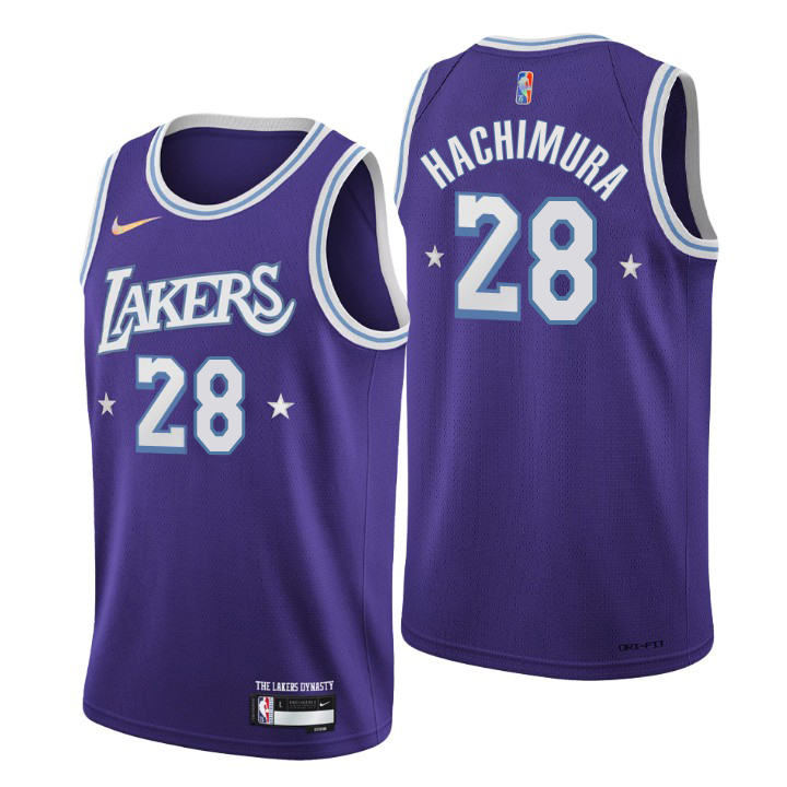 Los Angeles Lakers #28 Rui Hachimura Men's Purple 2021/22 Swingman Jersey - City Edition