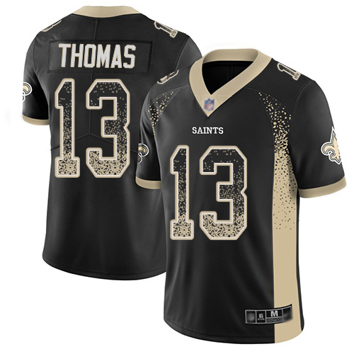Saints #13 Michael Thomas Black Team Color Men's Stitched Limited Rush Drift Fashion Jersey