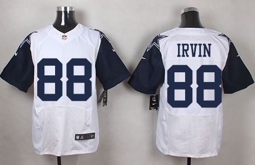 Cowboys #88 Michael Irvin White Men's Stitched Elite Rush Jersey