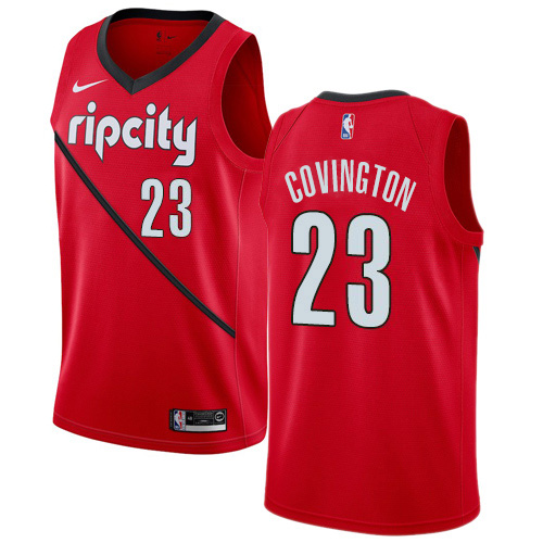 Portland Trail Blazers #23 Robert Covington Red Womens Swingman Earned Edition Jersey Womens